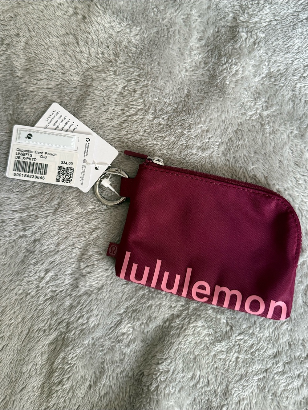 NWT lululemon athletica Clippable Card Pouch